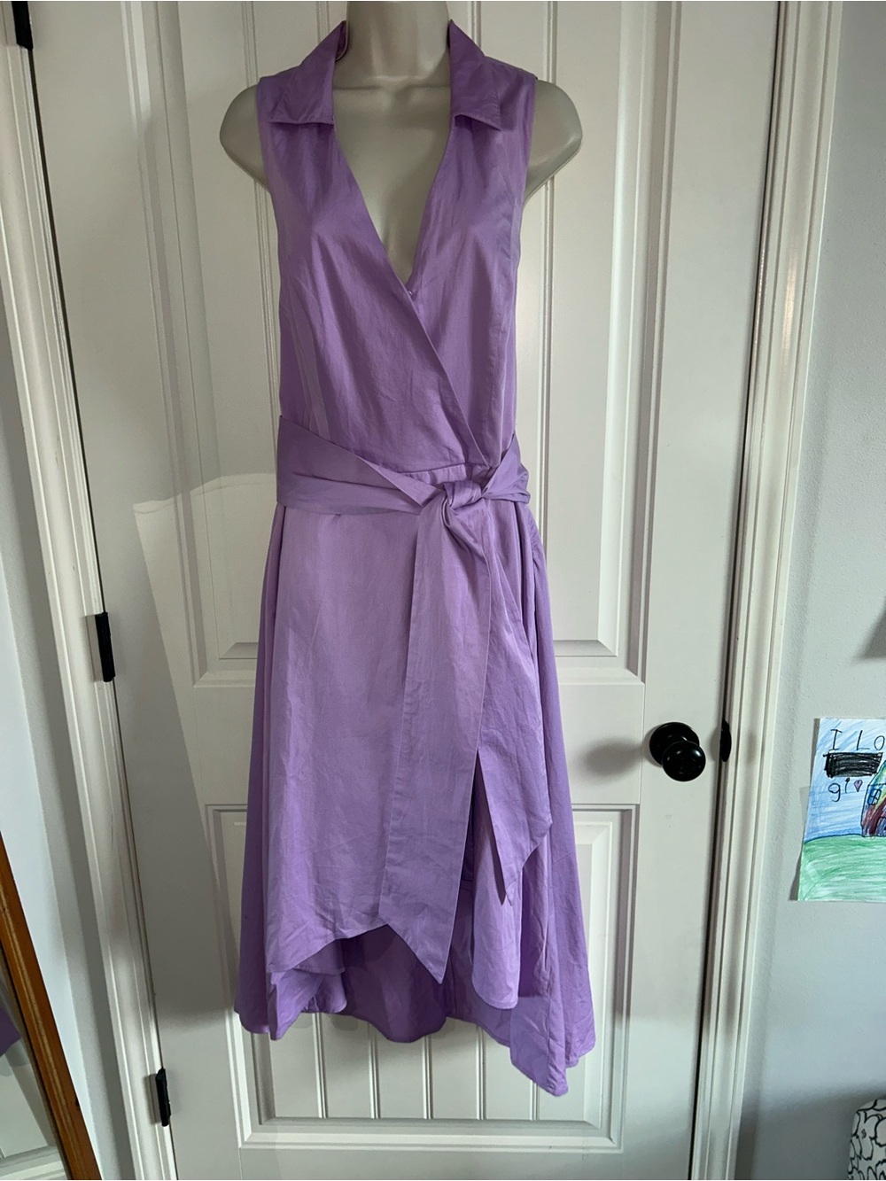 NEW Boston Proper Lavender Sleeveless Wrap High-Low Dress Sz M